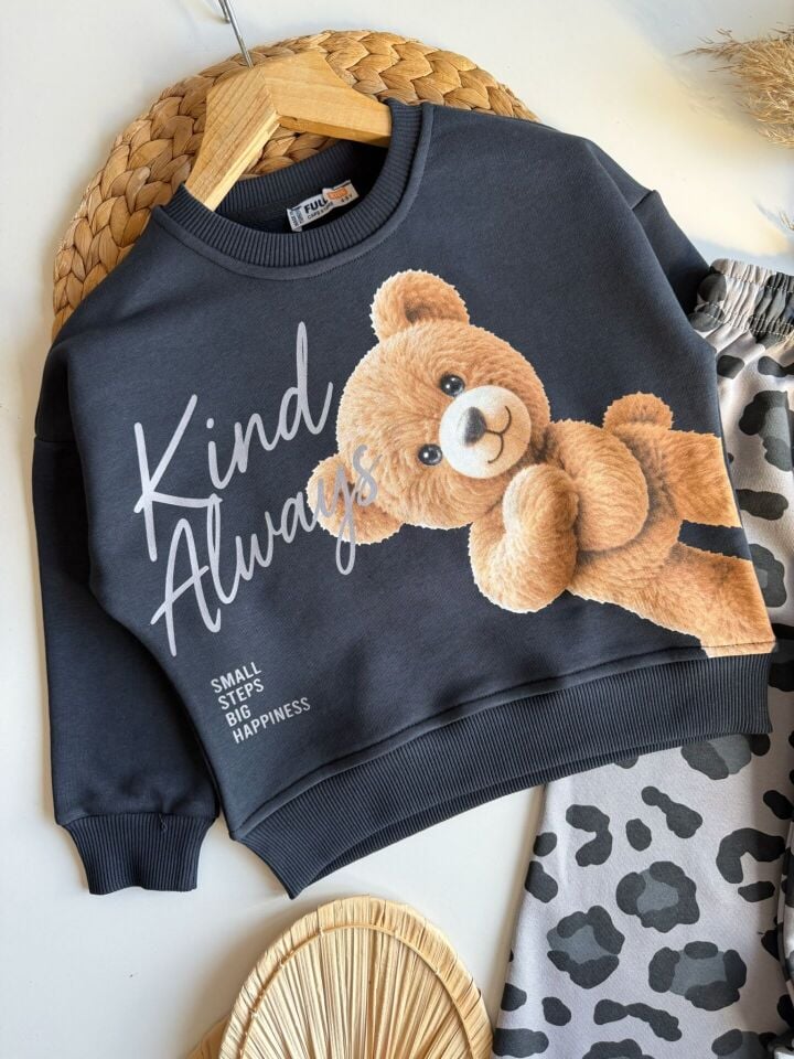 Bear Baskılı Leopar Takım 9-10 YAŞ