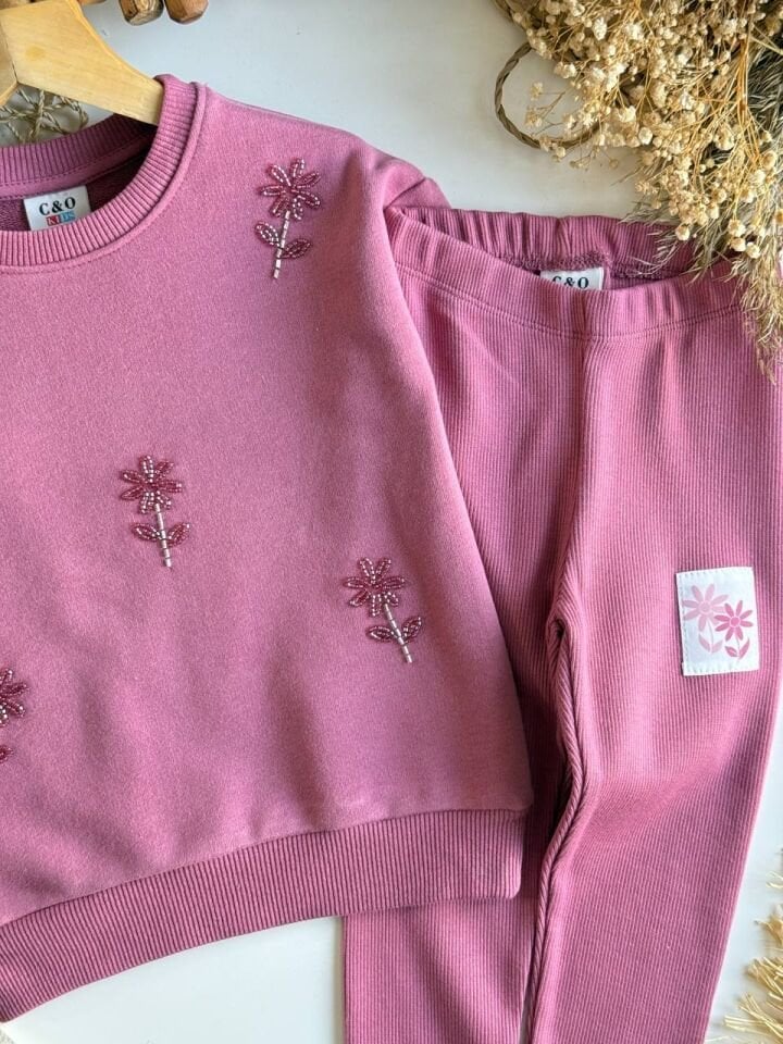 Çicekli Taytlı Takım
