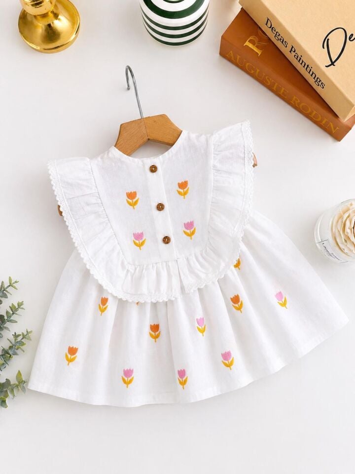 Çicekli Keten Pamuk Takım 9-10 YAŞ