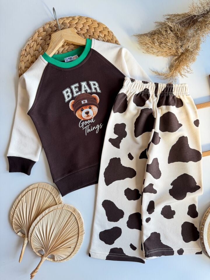 Bear Baskılı Leopar Takım 9-10 YAŞ