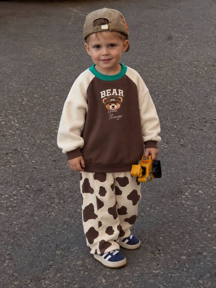 Bear Baskılı Leopar Takım 9-10 YAŞ