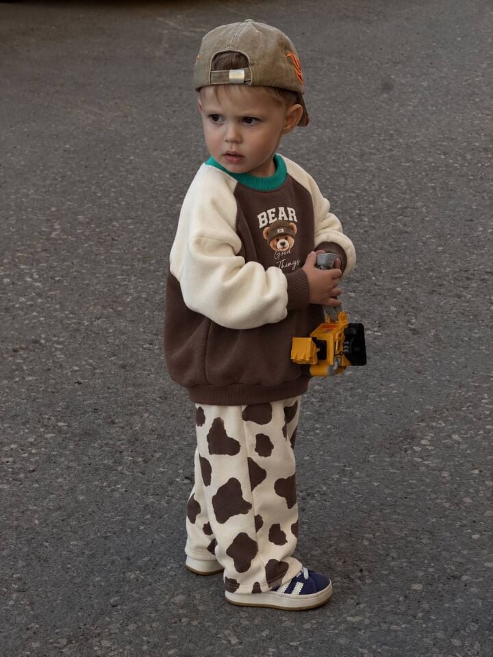 Bear Baskılı Leopar Takım 9-10 YAŞ