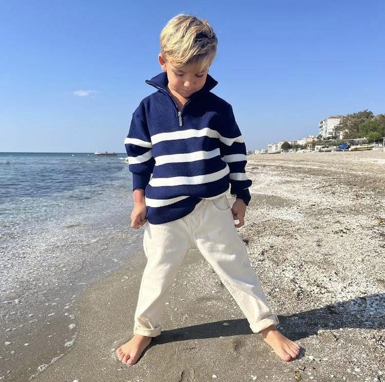 Triko Çizgili Kazak 9-10 YAŞ