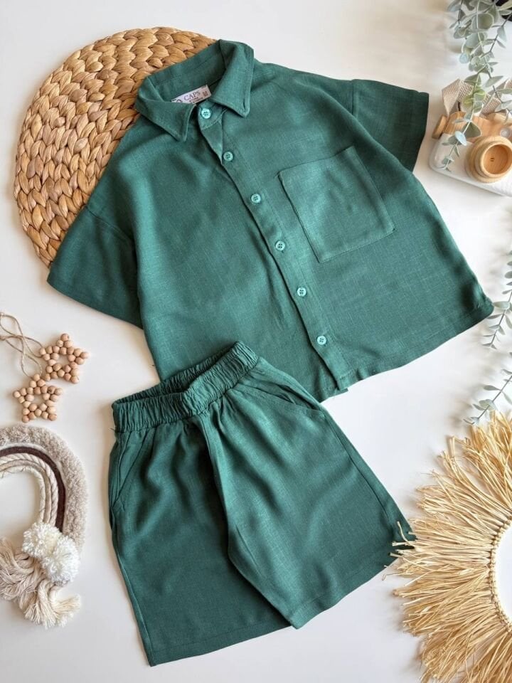 Keten Pamuk Yesil Takım