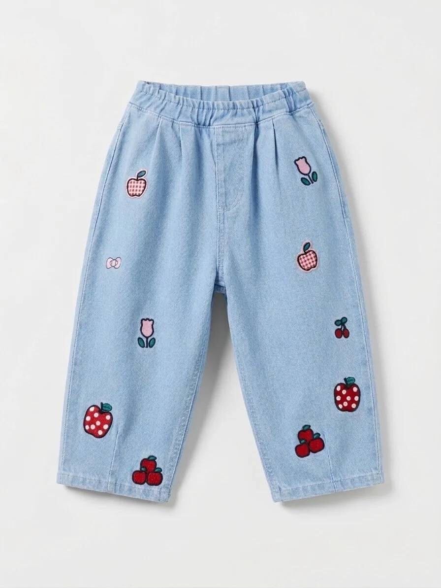 Denim Nakışlı Pantolon 6-7 YAŞ