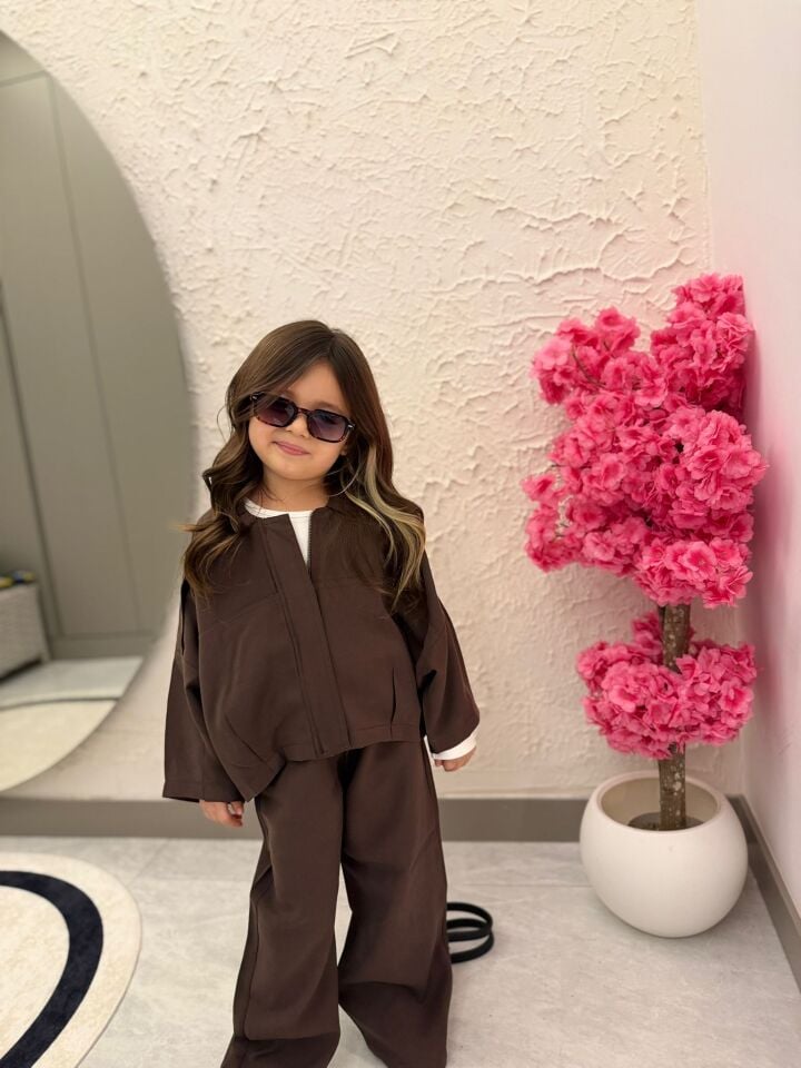 Kahve Modal Kumaş Takım 3-4 YAŞ