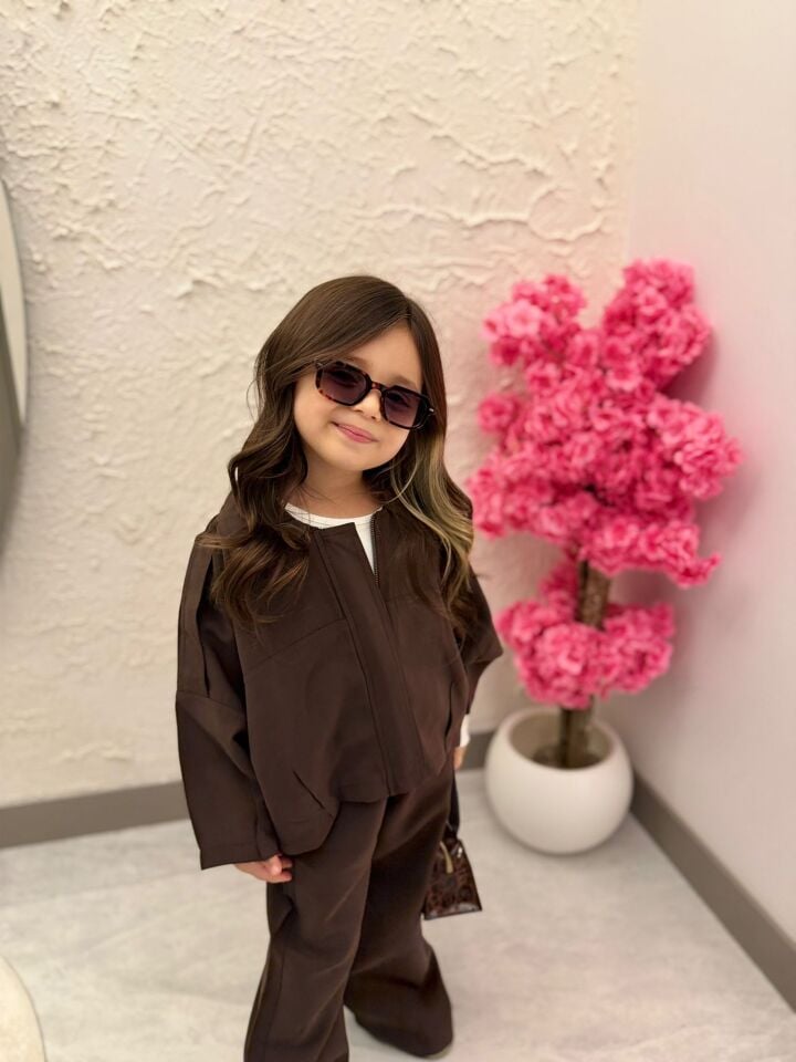 Kahve Modal Kumaş Takım 3-4 YAŞ