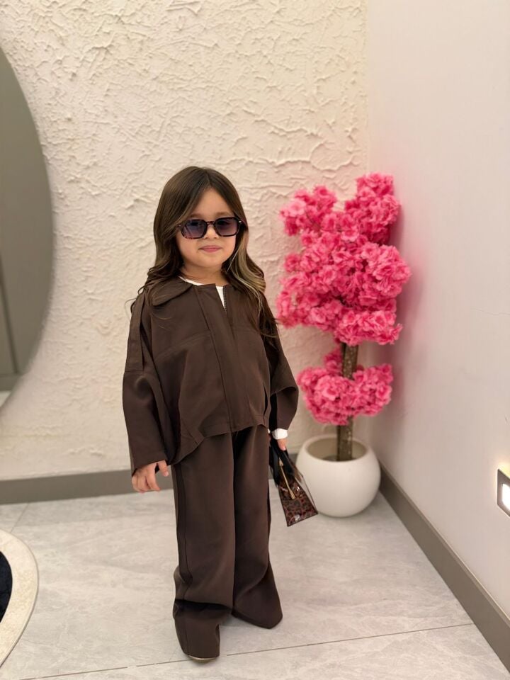 Kahve Modal Kumaş Takım 3-4 YAŞ