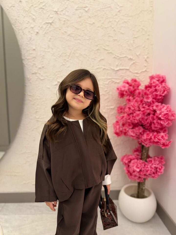 Kahve Modal Kumaş Takım 3-4 YAŞ