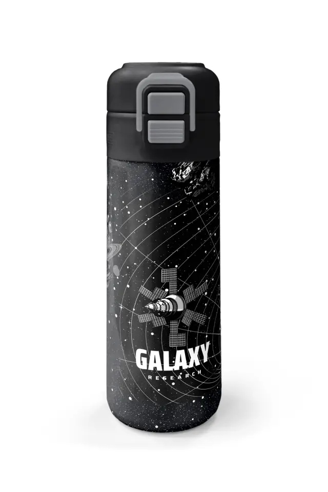 Coral High Kids Siyah Galaxy Desenli Pipetli ve Direkt İçim Çelik Termos 500 ml 31857 Adet
