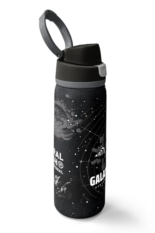Coral High Siyah Galaxy Desenli Pipetli ve Direkt İçim Çelik Termos 800 ml 38533 Adet