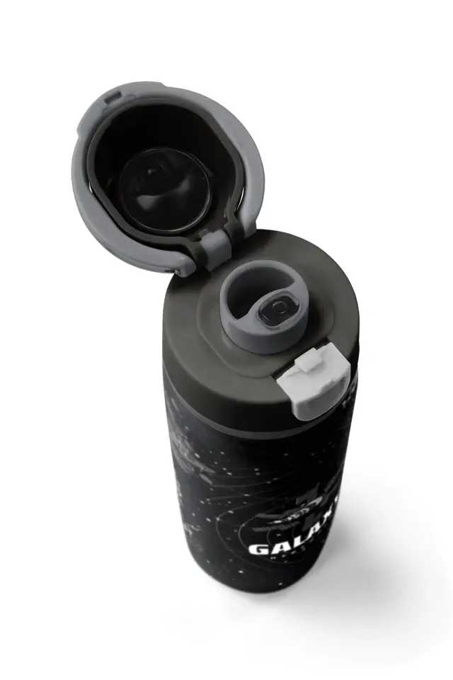Coral High Siyah Galaxy Desenli Pipetli ve Direkt İçim Çelik Termos 800 ml 38533 Adet