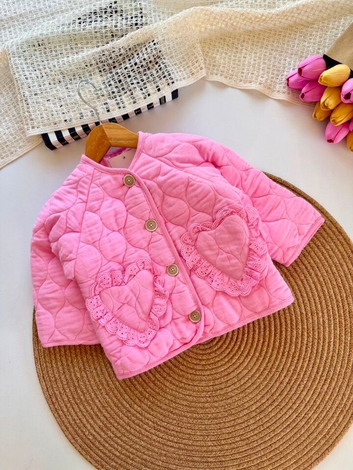 Pembe Kapitone Mont Ceket 5-6 YAŞ