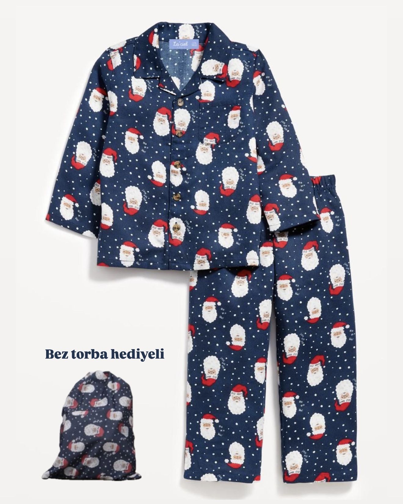 Noel Baskılı Çizgili Pijama Takım