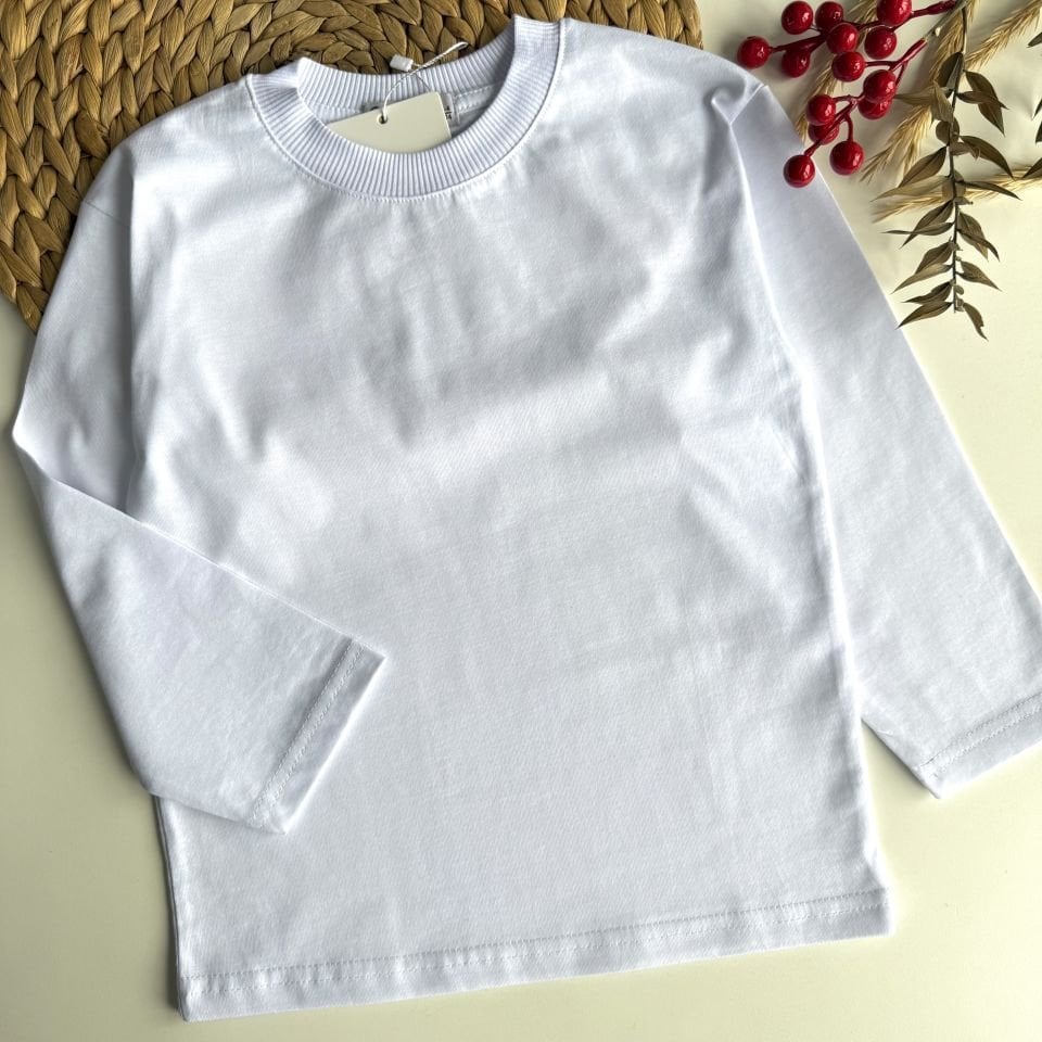 Beyaz Uzun Kollu Tshirt