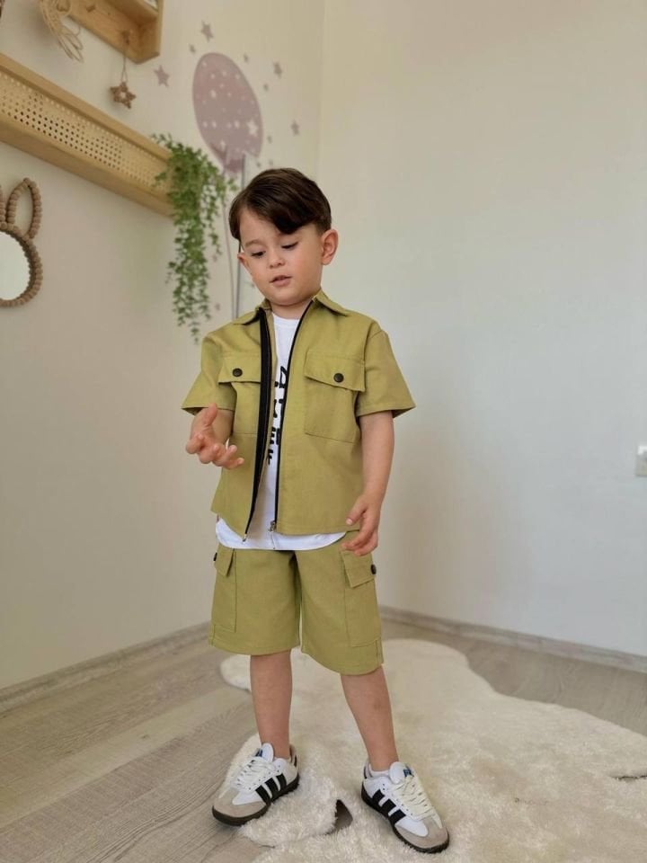 Gabardin Yag Yesili 3'lü Set