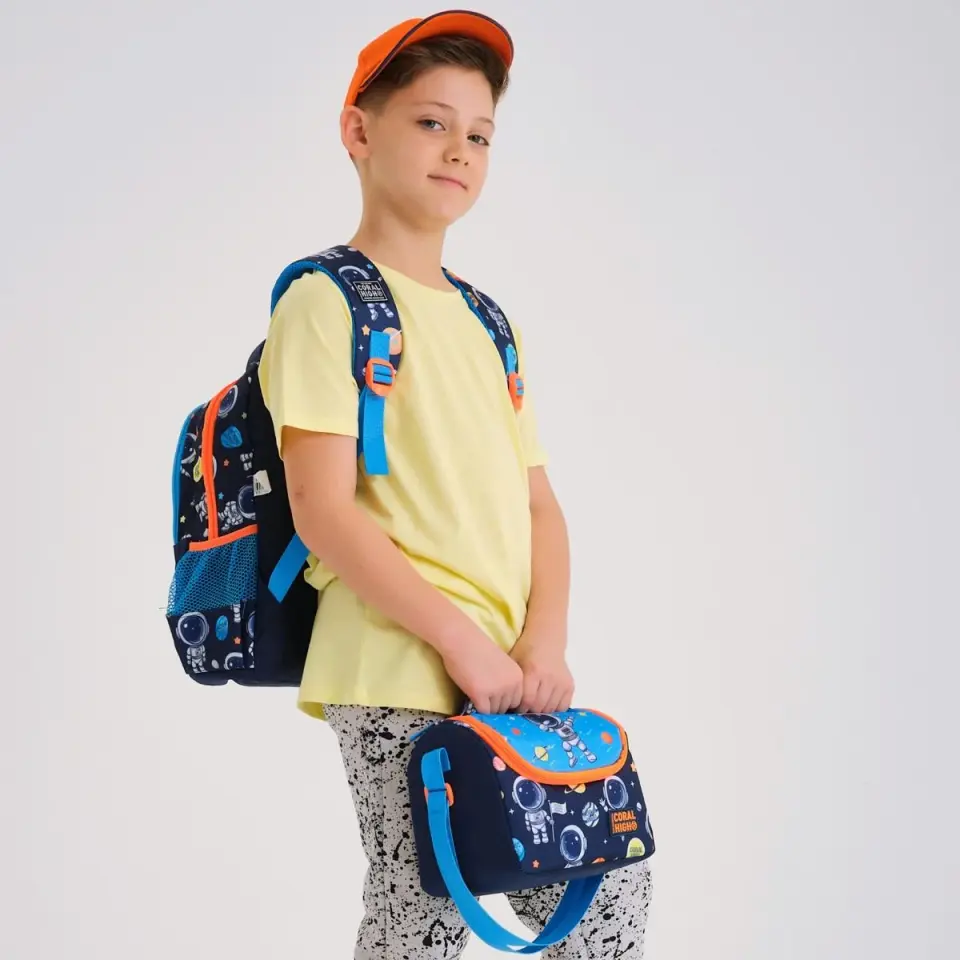 Coral High Kids Lacivert Mavi Astronot Desenli 3’lü Okul Çanta Seti SET0123486 Adet