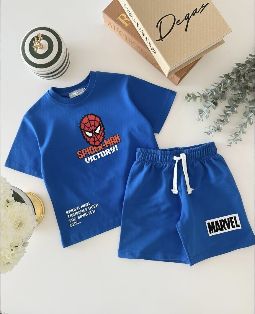 Mavi Spiderman Baskılı  Takım 2-3 YAŞ