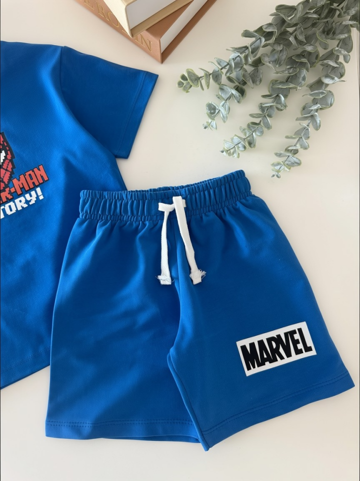 Mavi Spiderman Baskılı  Takım 7-8 YAŞ