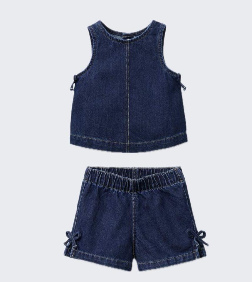Denim Şortlu Takım