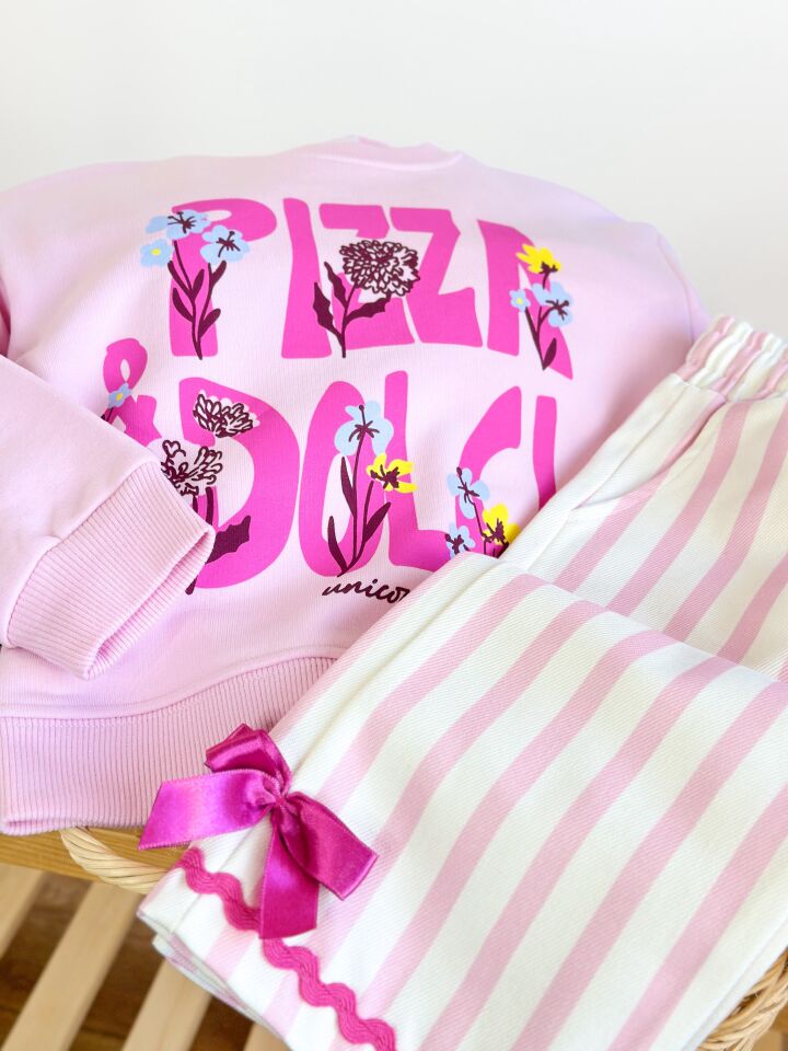 Gabardin Pantolonlu Pembe Takım 7-8 YAŞ