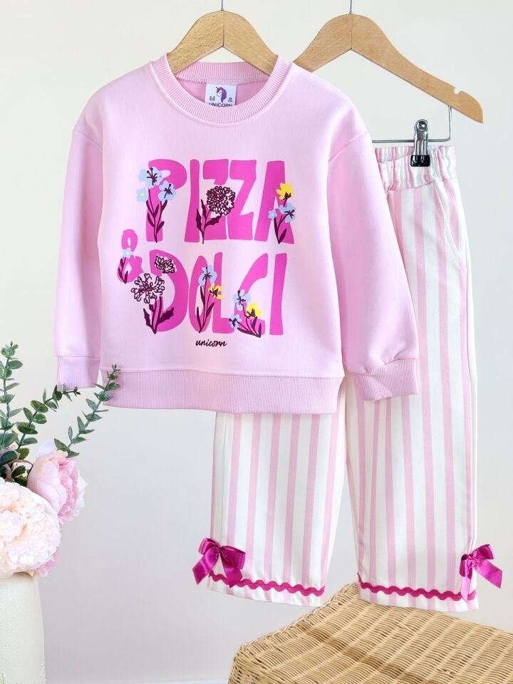 Gabardin Pantolonlu Pembe Takım 7-8 YAŞ