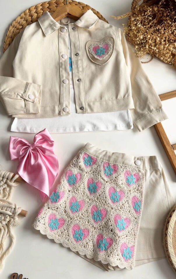 3'lü Özel Seri Çiçekli Takım 7-8 YAŞ