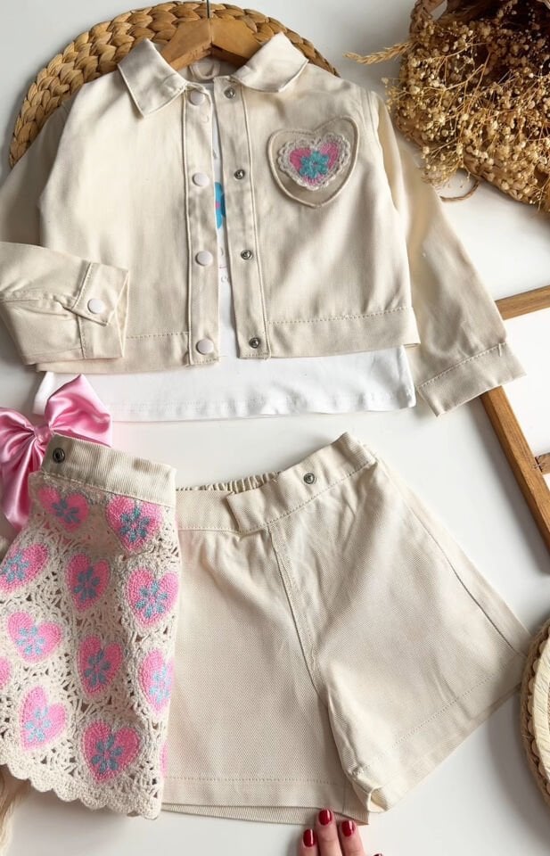 3'lü Özel Seri Çiçekli Takım 7-8 YAŞ