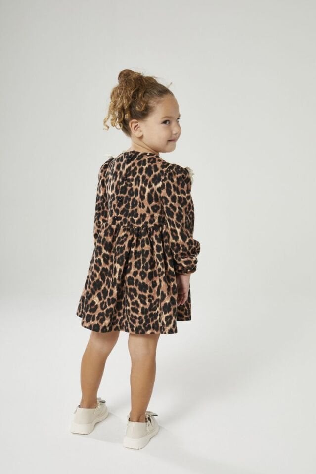 Leopar Kahve Elbise 7-8 YAŞ