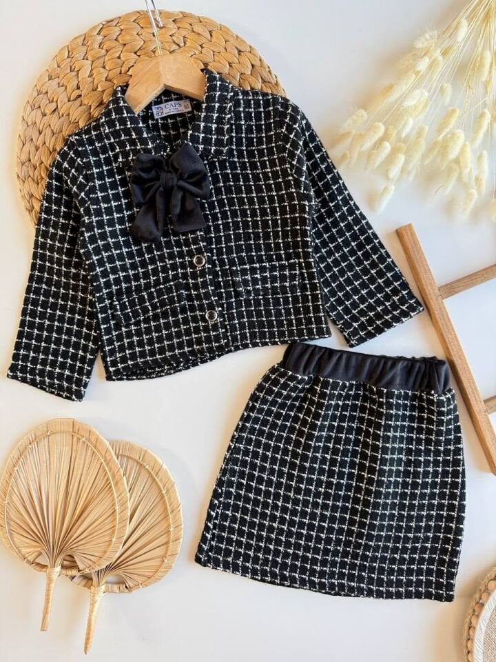 Tüvit Kumaş Siyah Ceketli Takım 9-10 YAŞ