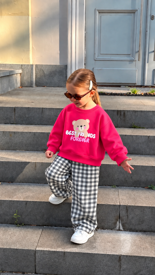Best Bear Baskılı Denim Pantolon Takım 7-8 YAŞ