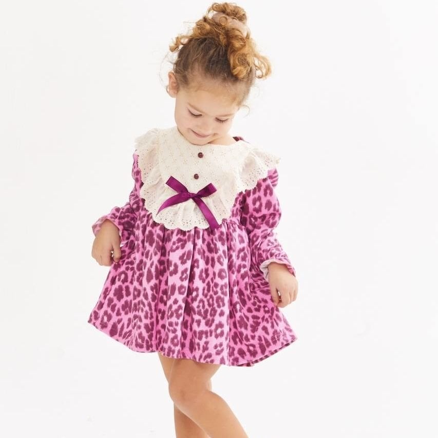 Leopar Pembe Elbise 3-4 YAŞ