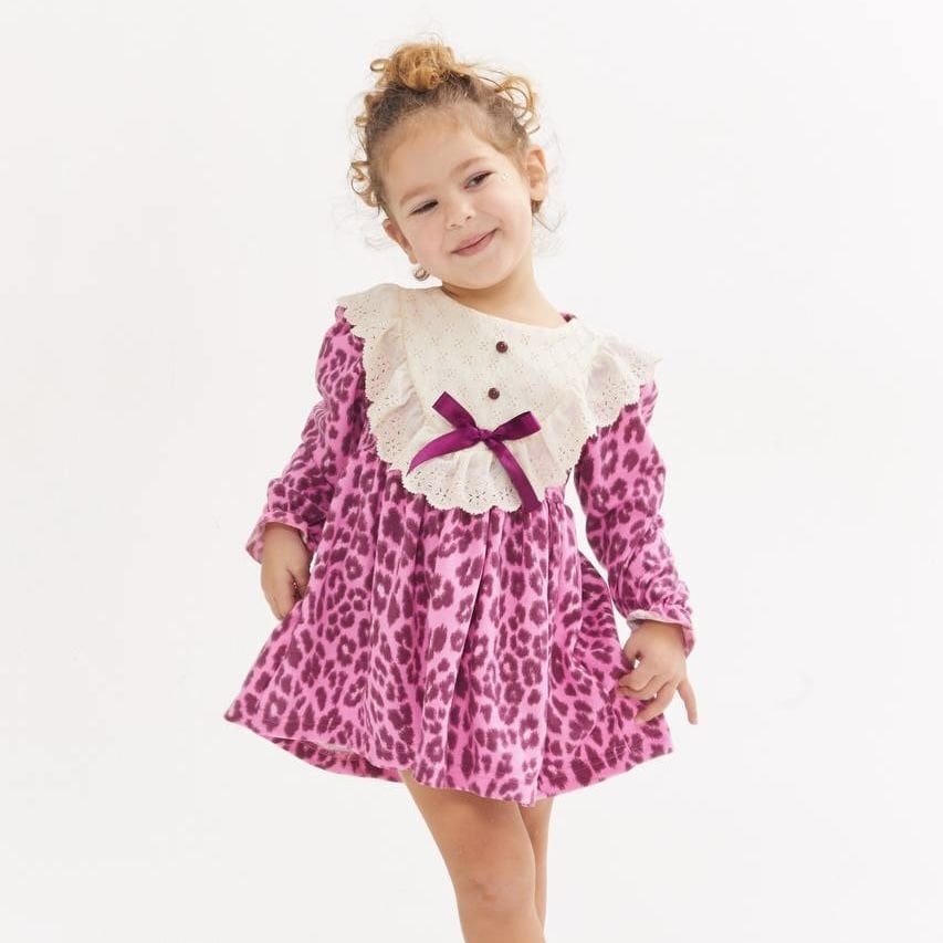 Leopar Pembe Elbise 3-4 YAŞ