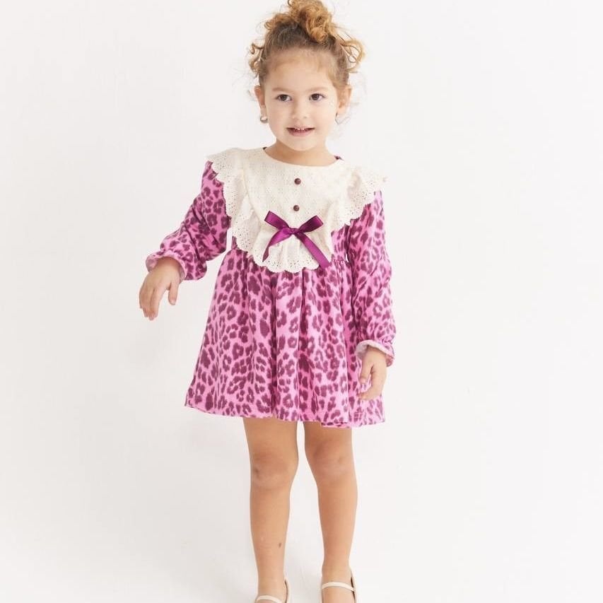 Leopar Pembe Elbise 3-4 YAŞ