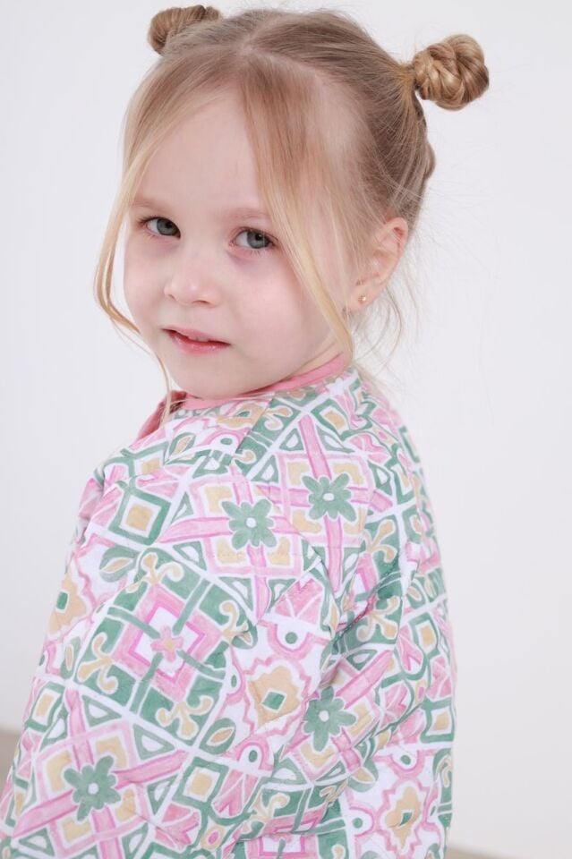 Kapitone Çicekli Ceket 4-5 YAŞ