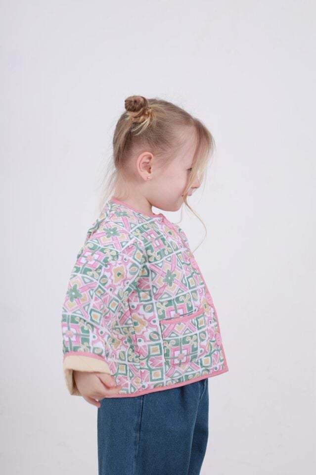 Kapitone Çicekli Ceket 4-5 YAŞ