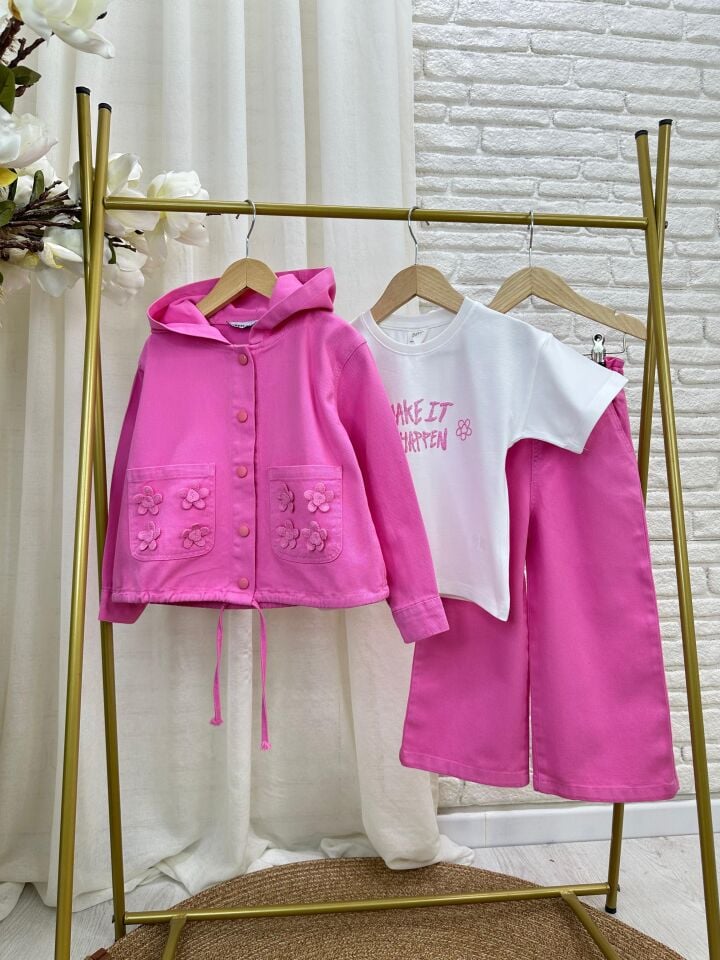 3'lü Pembe Çicekli Takım 5-6 YAŞ