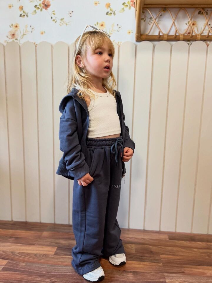 Unısex Antrasit Fermuarlı Takım