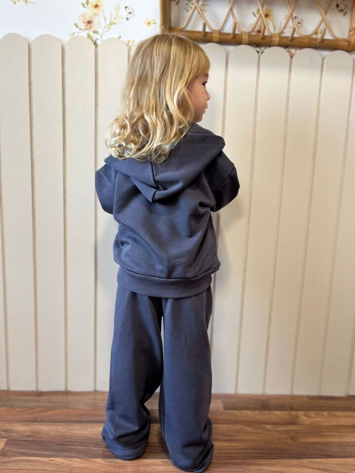 Unısex Antrasit Fermuarlı Takım