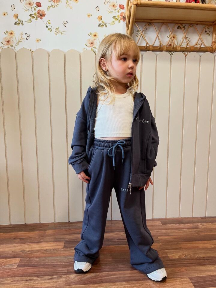 Unısex Antrasit Fermuarlı Takım