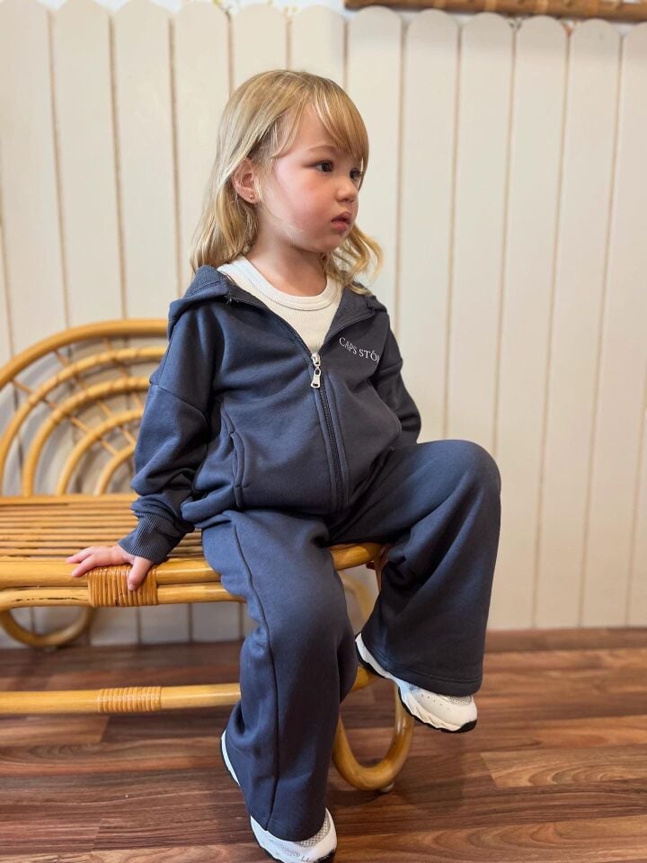 Unısex Antrasit Fermuarlı Takım