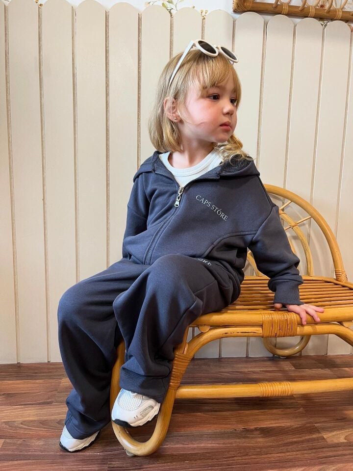 Unısex Antrasit Fermuarlı Takım