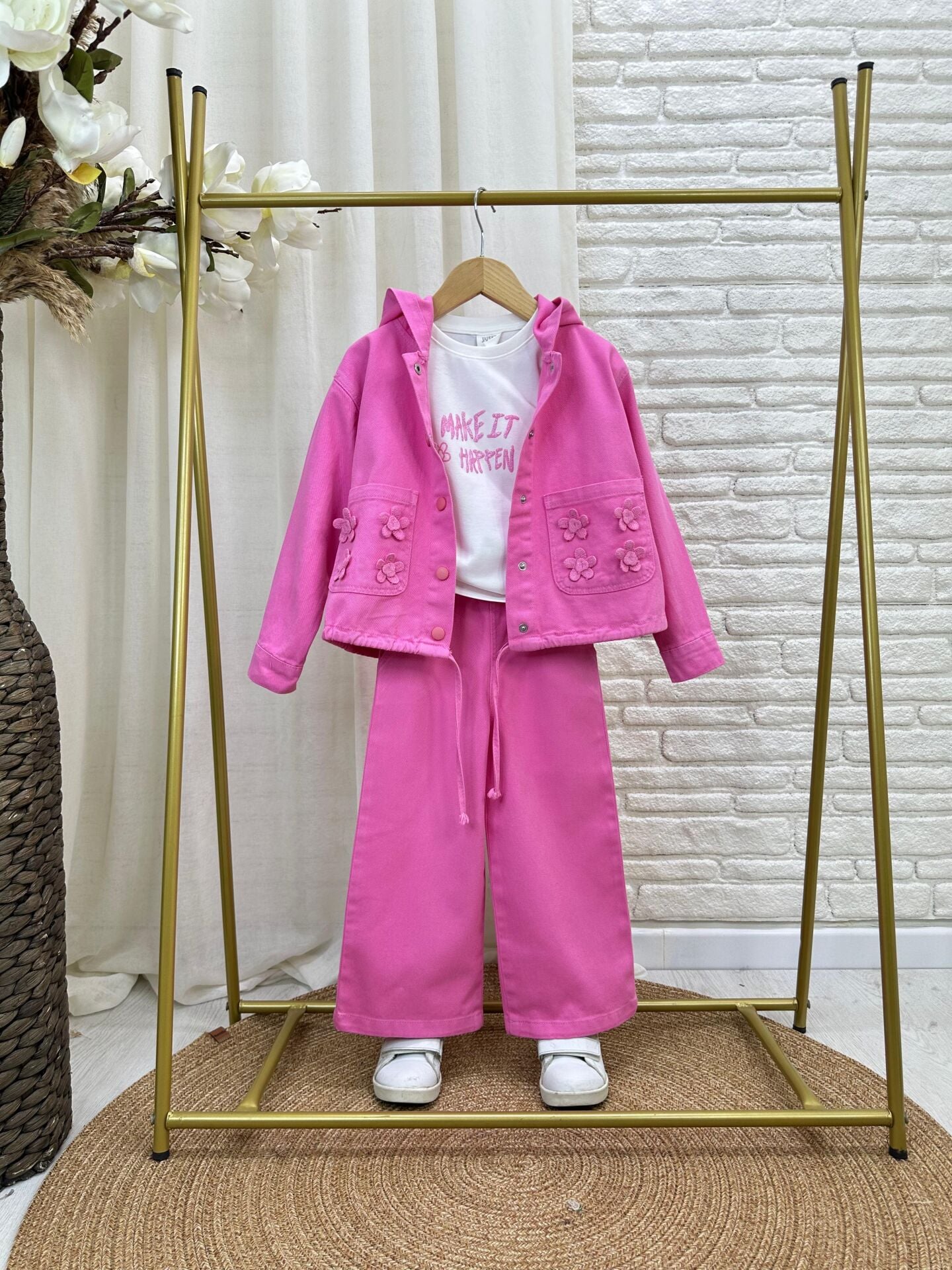 3'lü Pembe Çicekli Takım 5-6 YAŞ