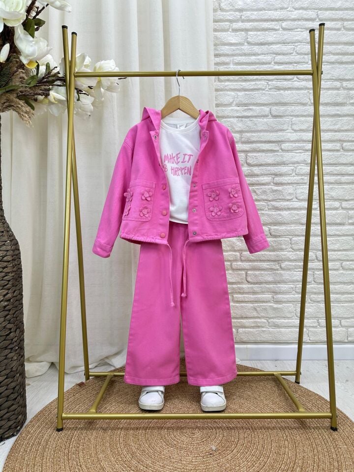 3'lü Pembe Çicekli Takım 5-6 YAŞ