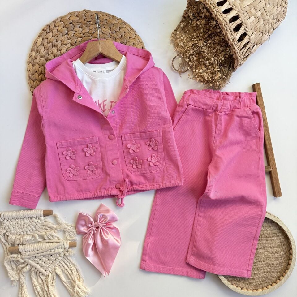 3'lü Pembe Çicekli Takım 5-6 YAŞ