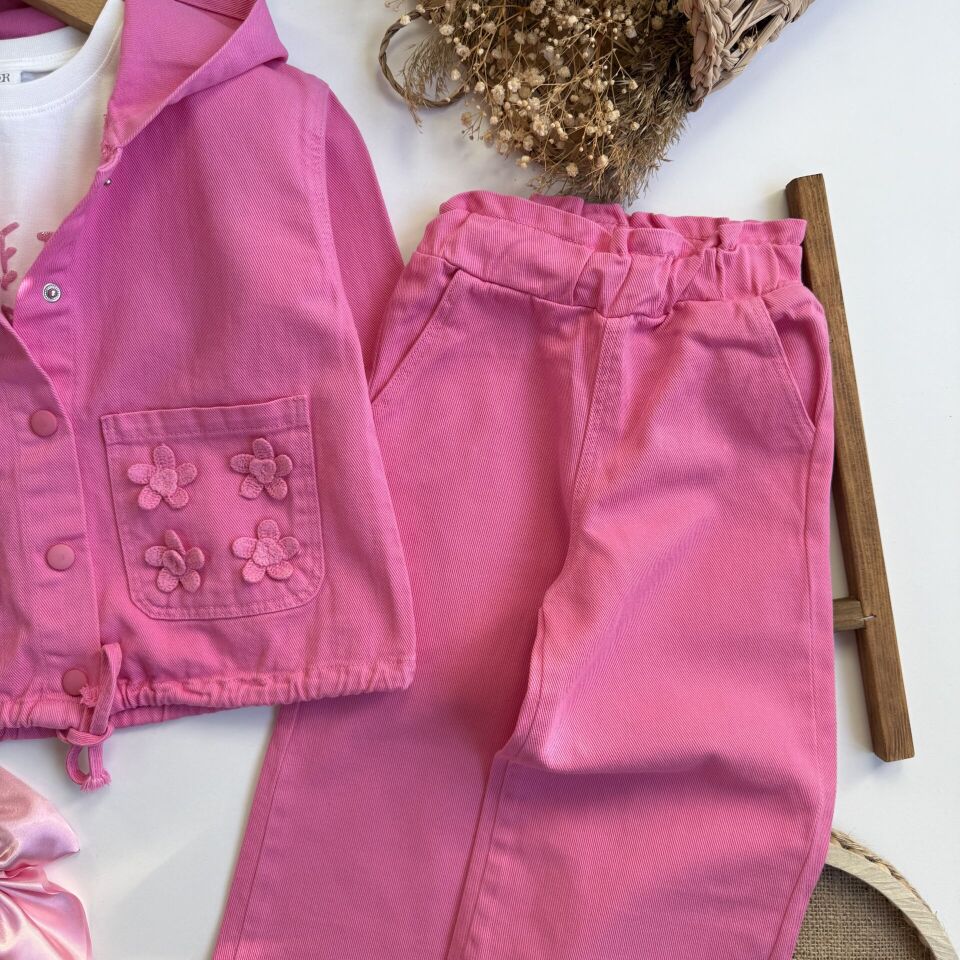 3'lü Pembe Çicekli Takım 5-6 YAŞ