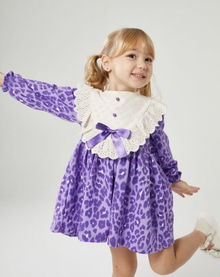 Leopar Mor Elbise 4-5 YAŞ