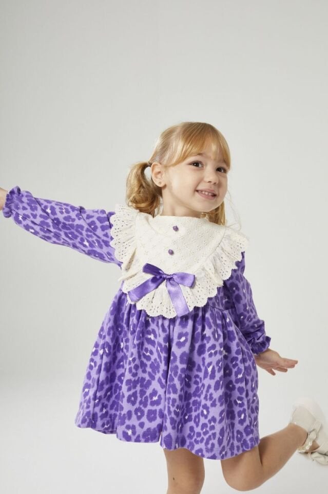 Leopar Mor Elbise 4-5 YAŞ
