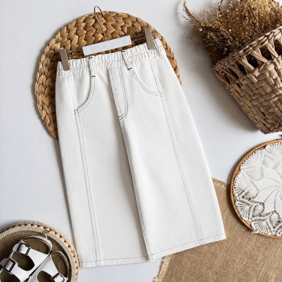 Laciel Beyaz Denim Pantolon 4-5 YAŞ