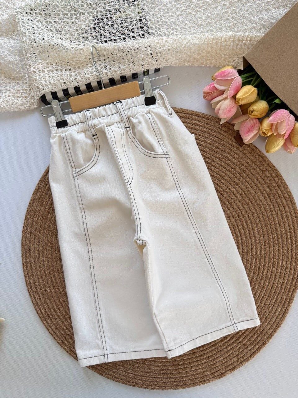 Laciel Beyaz Denim Pantolon 6-7 YAŞ